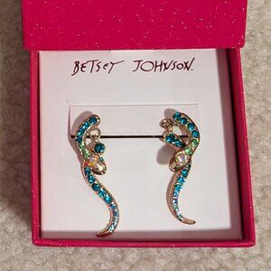 Crystal Snake Front/Back Earrings